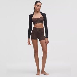 Lululemon Align High-Rise Short 4” Jacquard Square Heart Java Sequoia